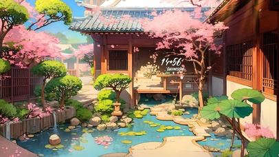 唯美中式樱花小院