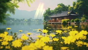唯美海景插画