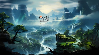 唯美古风仙境美景	