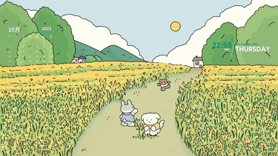 6K简约萌兔兔田园风景护眼