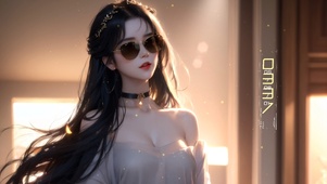 长发戴眼镜女孩