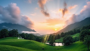 春山日出美景