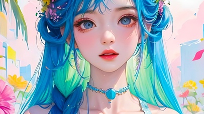 彩虹女孩4K唯美壁纸