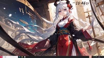 4k白毛和服二次元美少女