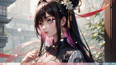 4k古装典雅黑发美少女