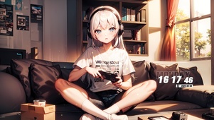 可爱卧室女孩