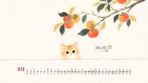 可爱探头小猫