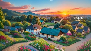 夕阳下的村庄