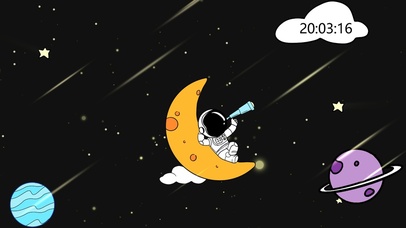 卡通宇航员观星