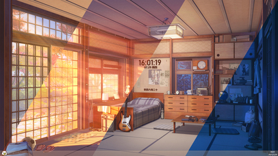 温馨房间（随真实时间变化）