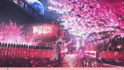 樱花街道夜景主题