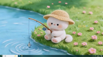 溪畔垂钓