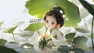 悠悠荷塘少女