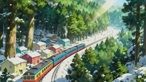 雪天森林列车