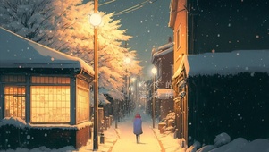 冬夜的雪，温柔的夜