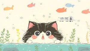 惊讶的黑猫