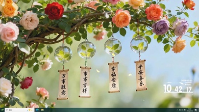 护眼绿景树木桌面主题