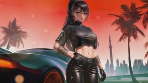 余晖下泊車街邊