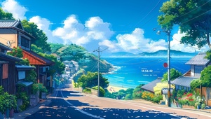 海边公路小镇