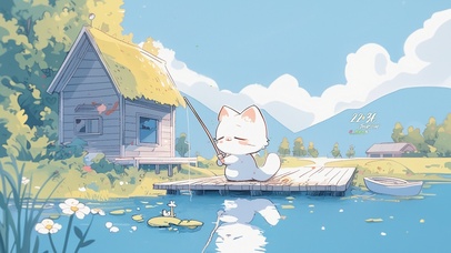 小猫钓鱼