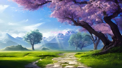 4k古树樱花小路