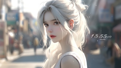 心动白发时尚少女