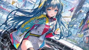 蓝发可爱少女