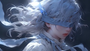 蒙眼蓝发君