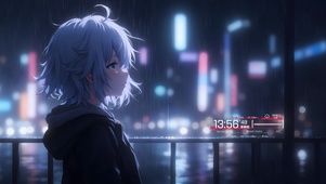雨天城市女孩