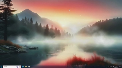 唯美夕阳风景插画-桌面主题