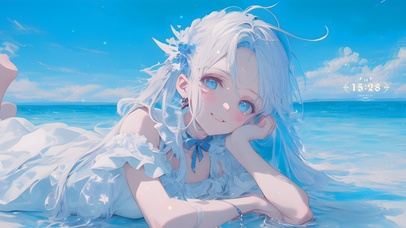 可爱海滩少女