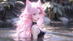 水面可爱女孩
