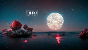 月下湖景