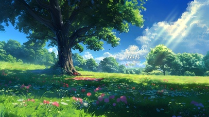 清新绿色护眼森林	