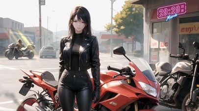 帅气的机车女孩