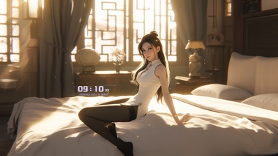 她的发丝像夜市里零散的灯串