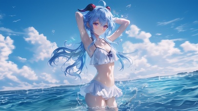 雪墨壁纸丨甘雨丨夏日回忆丨