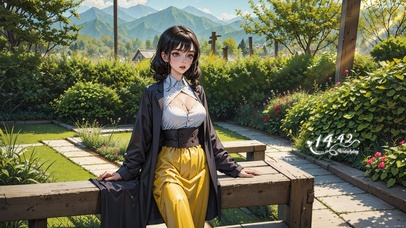 植物园的午后少女