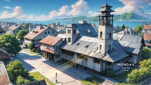 4K日系小镇街道