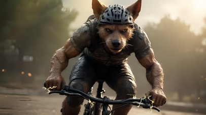 十二生肖之狗骑单车