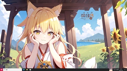 4k可爱狐妖神社巫女美少女