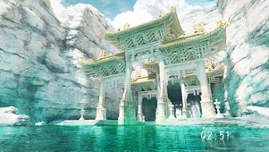 湖边古庙
