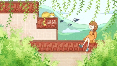 春风拂面唯美治愈插画