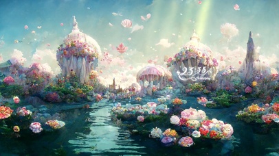 4k 唯美梦幻棉花糖小岛