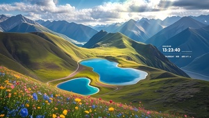 护眼山涧湖泊风景