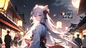 古风汉服街道少女