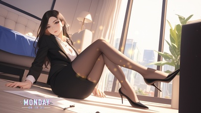 柔顺地垂在肩头，宛如流动的星河