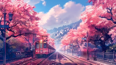 唯美樱花雪山旅途	