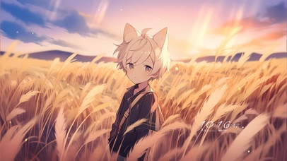 麦田可爱狐耳少年