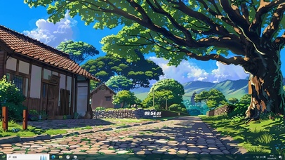 门前大树小路主题